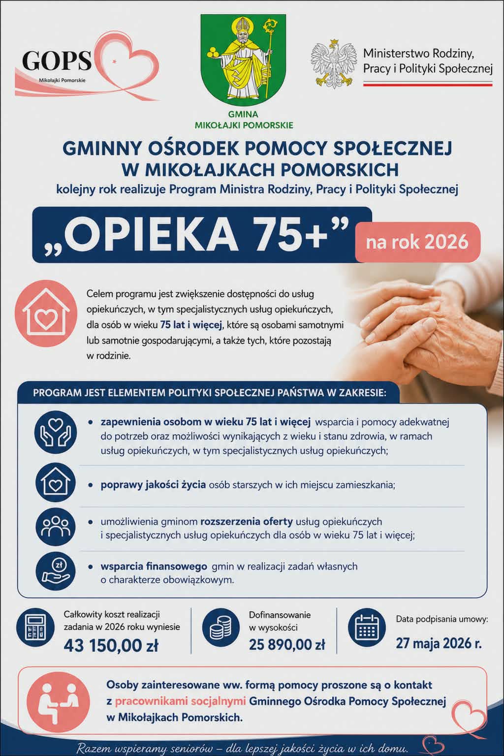 Program &bdquo;Opieka 75+&rdquo; na&nbsp;rok 2026