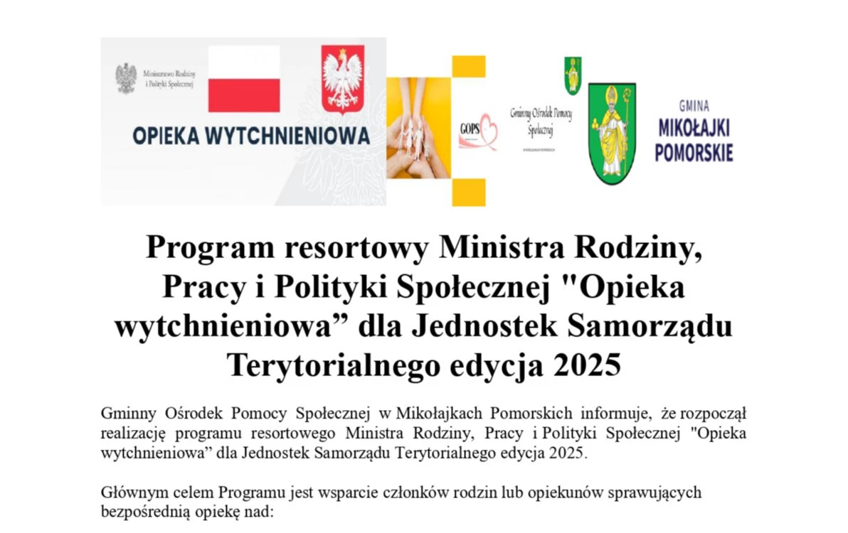 Zdjęcie do Program resortowy Ministra Rodziny, Pracy i Polityki Społecznej...